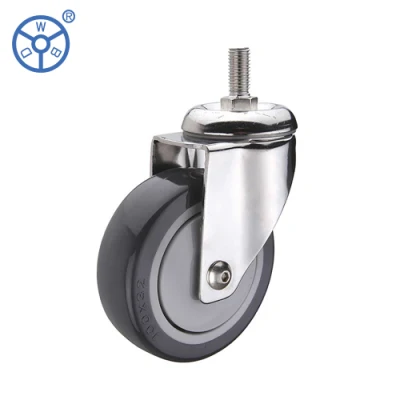 Wbd PU Swivel Medium Duty 5 Inch Industrial Brake Caster Wheel for Trolley Cart