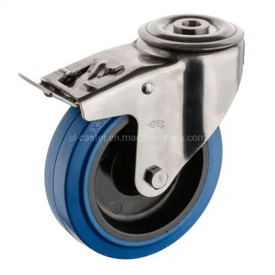 200mm Swivel Locking Elastic Rubber Heavy Duty Castor Wheel