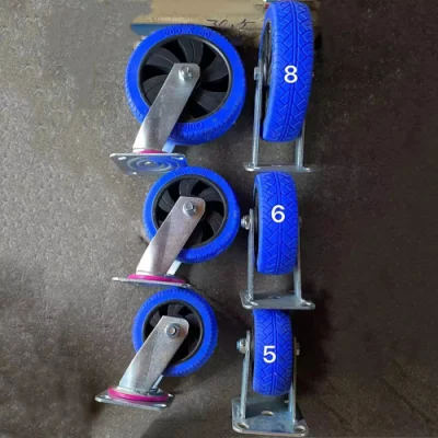 Custom Industrial Caster TPR Rubber Wheels 5 6 8 Inches Heavy Duty Cart Mute Casters Universal Casters Rigid Swivel Brake Caster