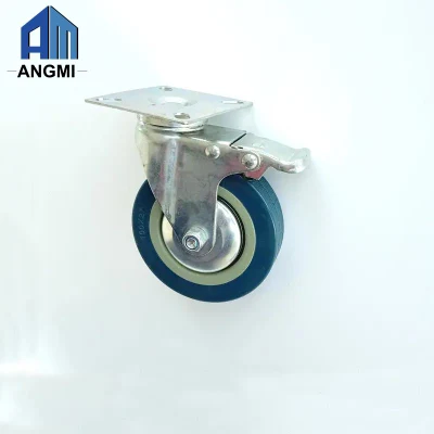 1/3 Inch Static Trolley Rubber Oil Proof Caster Wheel Industrial Swivel Brake Casters Wheels