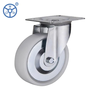 Wbd Manufacturer Industrial 100 mm 125 mm 6 Inch Castor White PP Plastic 5&quot; Locking Caster Wheels