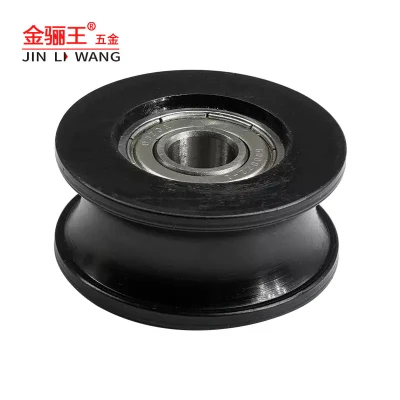 Black Nylon Roller U Groove 6000zz Double Bearing Sliding Rollers Furniture Wheel