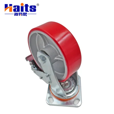 Manufacturer 3 Ton PU Iron Injection Adjustable Industrial Caster Wheels