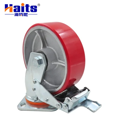 Manufacturer 3 Ton PU Iron Injection Adjustable Industrial Caster Wheels