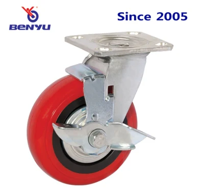 Heavy-Duty Swivel Arcuate PU Caster