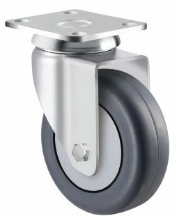 150mm Black Rubber Tread Wheel Steel Hub Heavy Duty Industrial Caster Wheel Swivel and Rigid