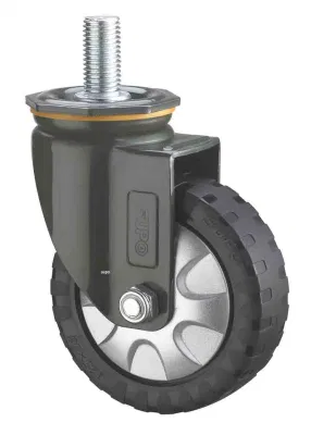 Medium Duty Double Ball Bearing PU Top Plate Swivel Total Brake 5 Inch Caster Wheel
