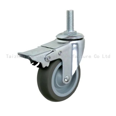 5 Inch Medium Duty Steel PU Caster with Double Brake