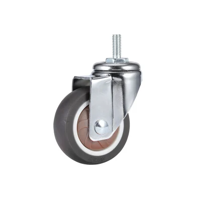 Wholesale Professional Replacement Rueda Industrial Silent Wear-Resistant PU Caster Wheels with Brake