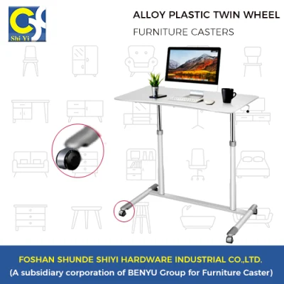 Furniture Twin Caster Wheel, Diameter 50mm, M8X15 Threaded Rod, Alloy Computer Desk Wheel, Pulleys, Storage Cabinet Trolley Caster