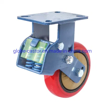 5-8 Inch Shock Aborbing Swivel with Brake PU Industrial Caster Wheel