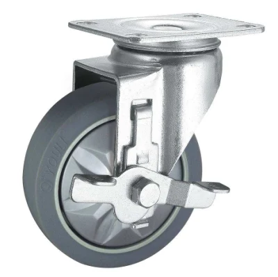 1/1.5/2/2.5/3 Inch Small Rotating Castor Wheel PVC Caster Wheel with Brake