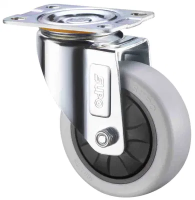 PP Caster with Swivel Thread Plate Swivel Hollow Rivet with Total Lock Brake