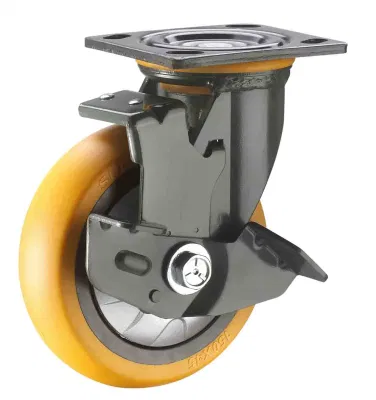 Fixed Industrial Caster Wheels Rigid Castor with Total Lock Brake Side Lock Brake