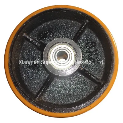 4 5 6 810 Inch Industrial PU Cast Iron Trolley Wheel and Swivel/Fix Caster Wheel