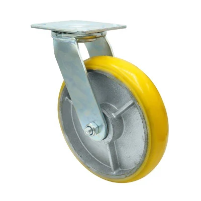 High Load 6 Inch Heavy Duty Cast Iron PU Swivel Caster Wheel