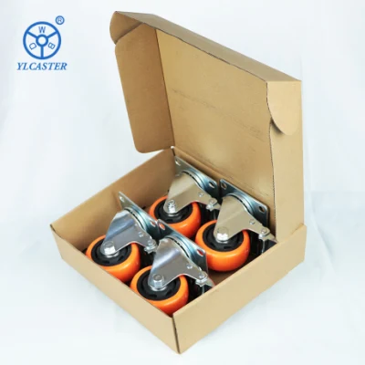 3 4 5 6 Inch Medium Duty Industrial Ruedas Giratorias Orange Castor PVC/PU Rotating Caster Wheel for Trolley