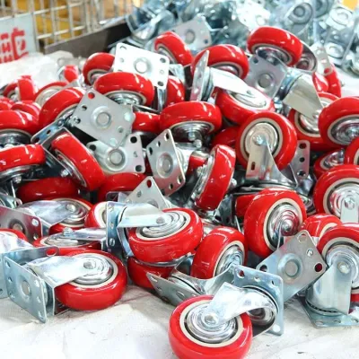 Casters Wholesale Swivel Plate PU Caster Wheel 4 Inch with Brake