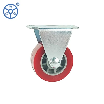 Wbd 1 2 3 Inch Fixed Rigid Light Duty Caster PU Wheels for Trolley