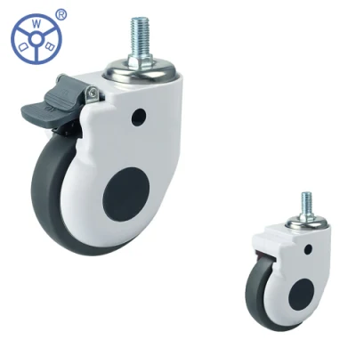 3/4/5 Inch TPR Swivel Medical Caster with Threaded Stem