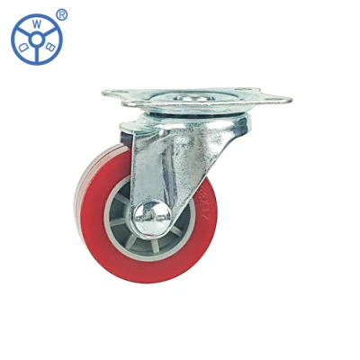 Wbd 1 2 3 Inch Fixed Rigid Light Duty Caster PU Wheels for Trolley