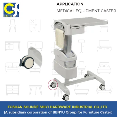 Urethane Twin Wheels Medical Bed Equipment Caster Heavy Duty Furniture Swivel Threaded Stem Caster