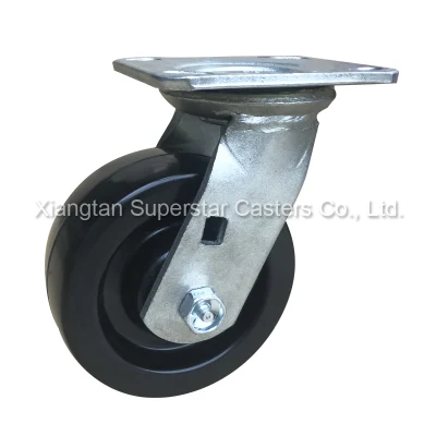 6in 8in Trash Container Heavy Duty Swivel Rigid Plastic Castor Wheels