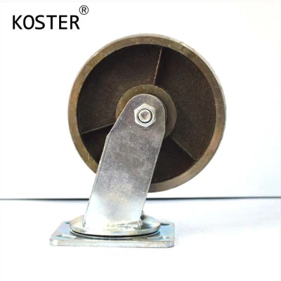 All Iron Casters Wheels 4 5 6 8 Inch Heavy Duty Cast Iron Castor