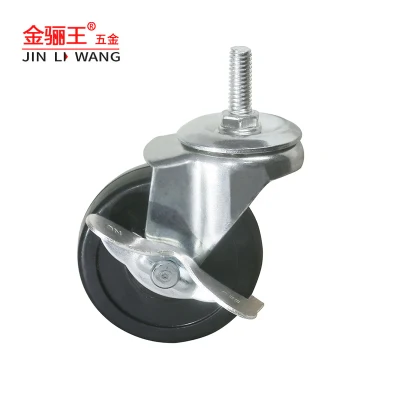 Factory Price 40mm 2.5inch Rubber Casters Wheels Furniture Industrial Heavy Duty Fixed Rotating Threaded Stem Caster Castor