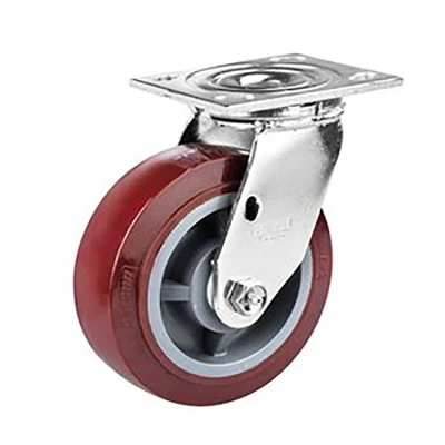 5 Inches Heavy Duty Swivel PU Wheel Caster with Metal Total Lock