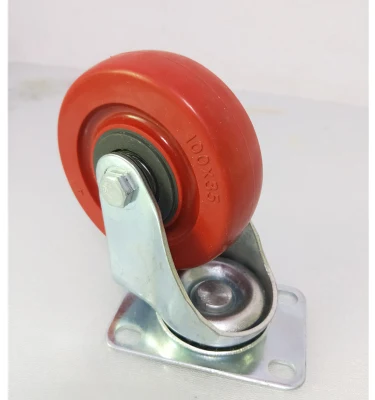 3inch 4inch 5inch Industry Barrow Wheels Double Bearing Red Plastic Wheel Caster