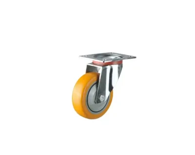 China Manufacturer 100/125mm Industrial Swivel Plate PU Castor Trolley Caster Wheels