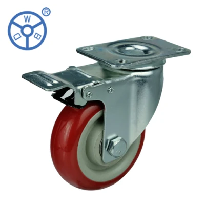 125mm Korean Type Red PVC Caster Wheels for Push Trolley