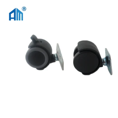 2 Inch Floor Protector Rubber Caster Wheels with Stem or Top Plate Mounting Options