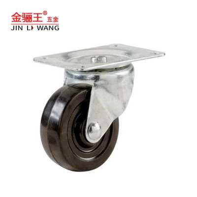 Factory Price 40mm 2.5inch Rubber Casters Wheels Furniture Industrial Heavy Duty Fixed Rotating Threaded Stem Caster Castor