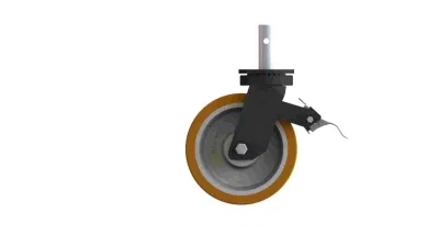 Universal High Quality 5&quot; Cast Iron Black Rubber Swivel Caster Wheels with Total Lock Brake for Mobile Scaffold Cart