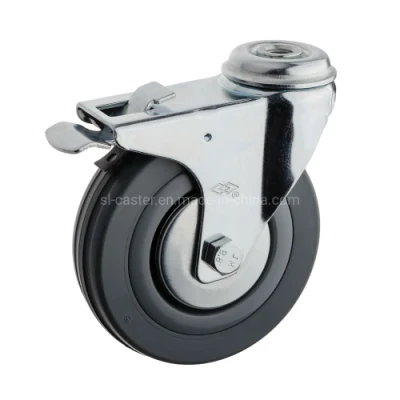 50mm Fixed Plate Grey Rubber Small Castor