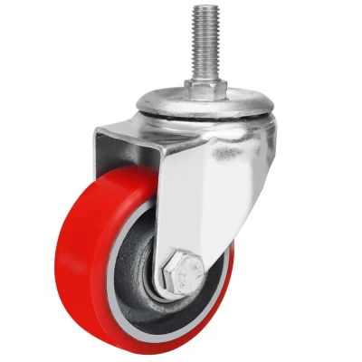 European Industrial Total Lock Brake Threaded Stem Caster with Rubber Castor Wheel