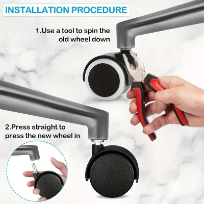 Office Chair Caster Wheels Furniture Casters for Carpet Replacement Nylon Chair Roller Wheels Heavy Duty