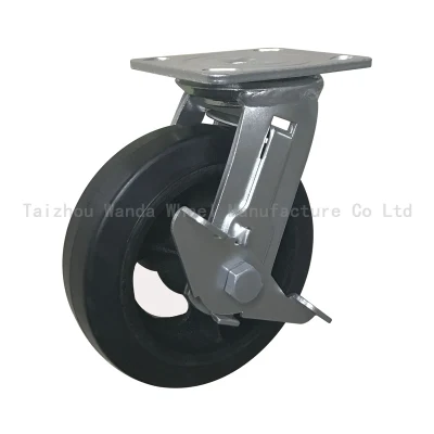 6 Inch Best Price Rubber Swivel Caster with Side Brake