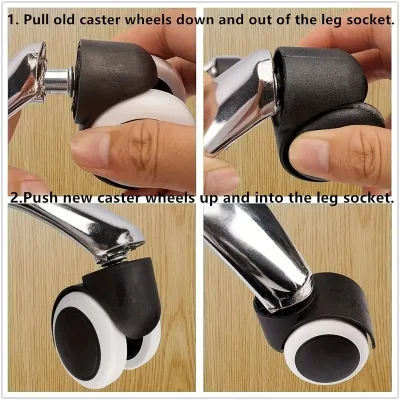 Office Chair Caster Wheels Furniture Casters for Carpet Replacement Nylon Chair Roller Wheels Heavy Duty