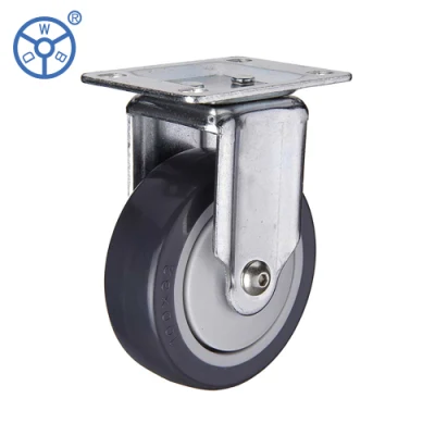 Wbd PU Swivel Medium Duty 5 Inch Industrial Brake Caster Wheel for Trolley Cart