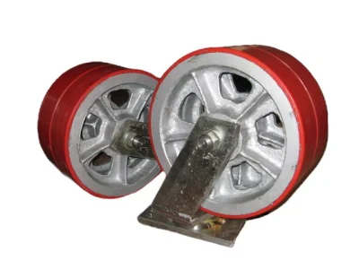 5000kg 5ton 16&quot;X4&quot; PU Cast Iron Super Heavy Duty Dual Wheels Universal Caster