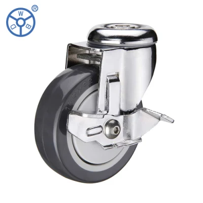 Wbd PU Swivel Medium Duty 5 Inch Industrial Brake Caster Wheel for Trolley Cart