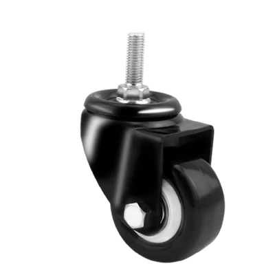 Wholesale Price Mini Swivel Gold Drill Wheel PU Tread Stem Caster Low Profile Swivel Caster