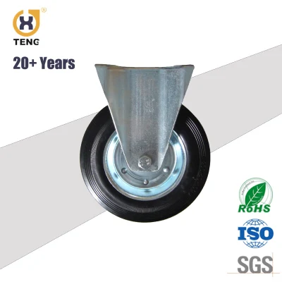 Factory 6 Inch Heavy Duty Industrial Caster Rigid Plate PU Castor Top Fixed Trolley Wheel