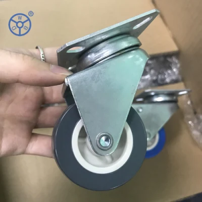 Light Duty Caster 2inch 3inch Furniture Office Chair Castors Twin Wheel PVC Swivel Chair Caster Double Wheels