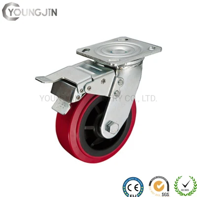 High Load PVC PU TPR Caster Industrial Cart Wheel for Industrial Trolley with Swivel, Fixed, Brake
