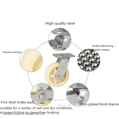 4/5/6/8inch Heavy-Duty Nylon Caster Wheel with Large Loading Capacity