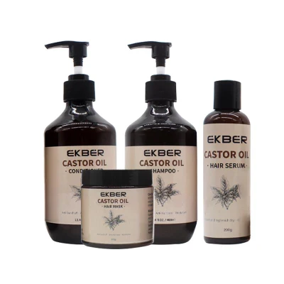 Sulfate Free Custom Castor Oil Organic Dry Curly Hair Care Set
